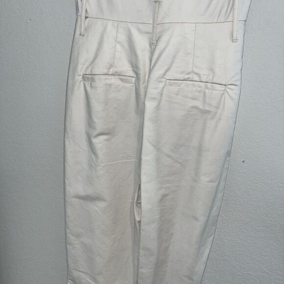 Anthropologie Eliza Utility Straight Leg Jumpsuit In Off White Size 0 - Picture 9 of 10
